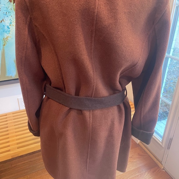 Tahari Chocolate Trench Coat with Belt - Picture 4 of 10